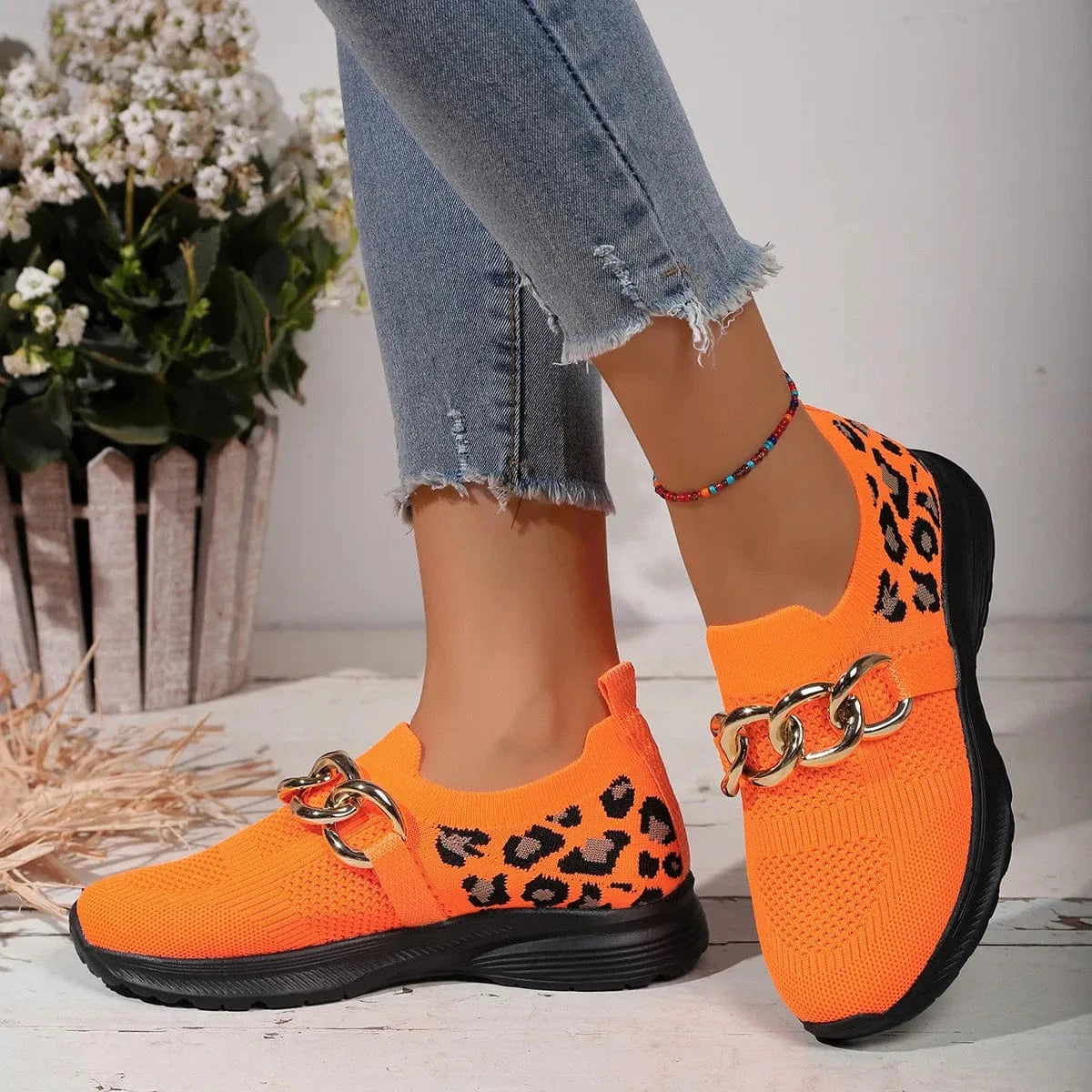 Fashorio Lightweight Leopard Mesh Athletic