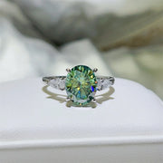 Fashorio Lime / 5 3 Carat Moissanite 925 Sterling Silver Ring