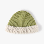 Fashorio Lime / One Size Fuzzy Hem Knit Hat