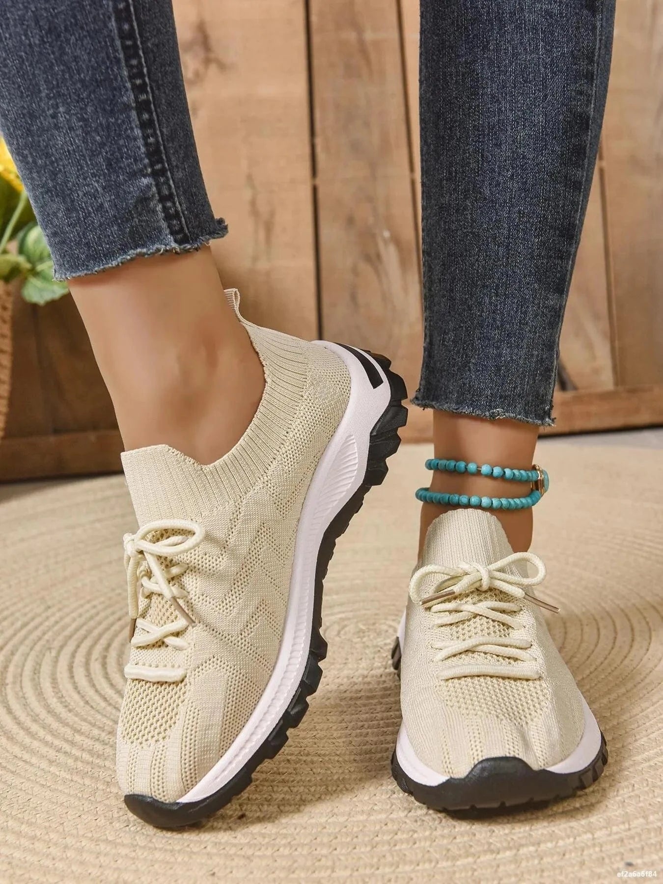 Fashorio Mesh Knit Lace Up Athletic