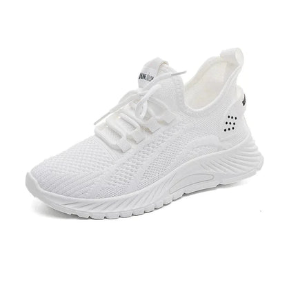 Mesh Lace-Up Platform Athletic Shoes - Fashorio