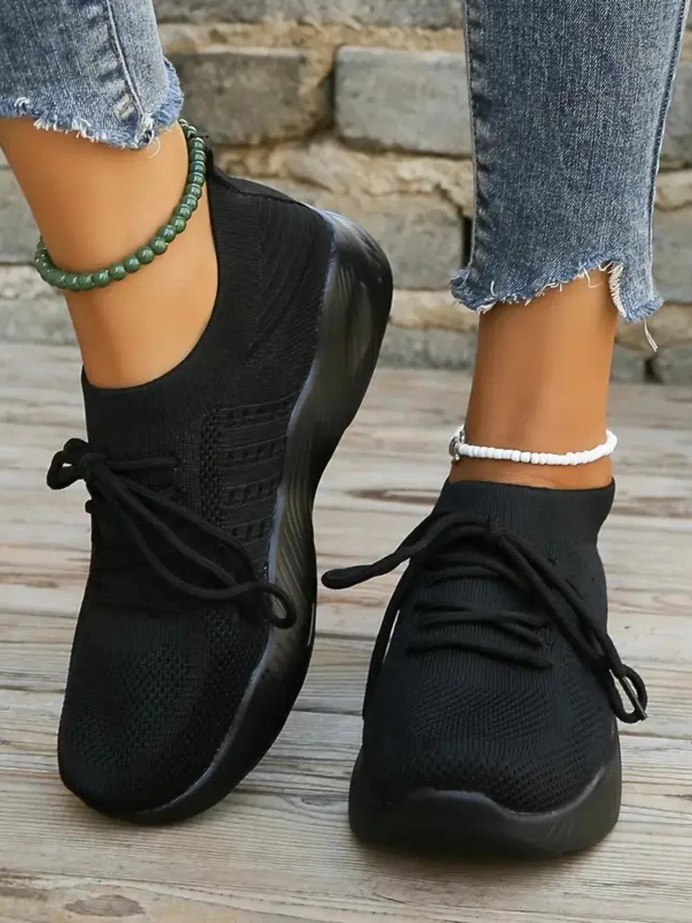 Fashorio Mesh Round Toe Flat Athletic