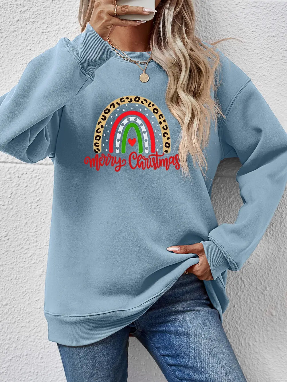 Fashorio Misty  Blue / S MERRY CHRISTMAS Graphic Sweatshirt
