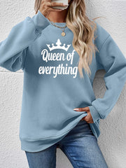 Fashorio Misty  Blue / S QUEEN OF EVERYTHING Round Neck Sweatshirt