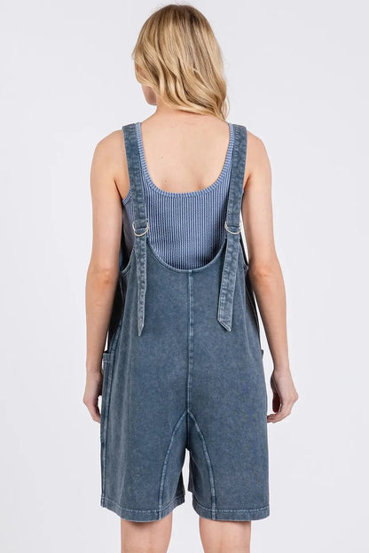 Mittoshop Low Scoop Neck Tank Washed French Terry Romper - Fashorio