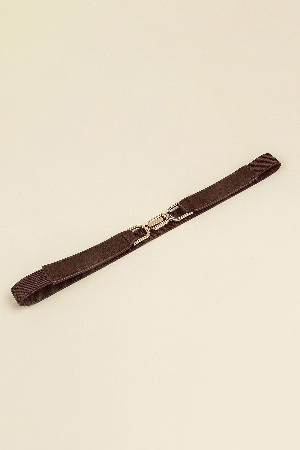 Fashorio Mocha / One Size Alloy Buckle Elastic Belt