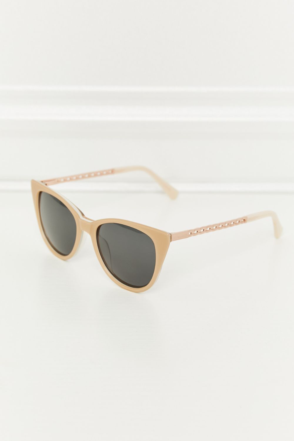 Fashorio Mocha / One Size Cat-Eye Acetate Frame Sunglasses