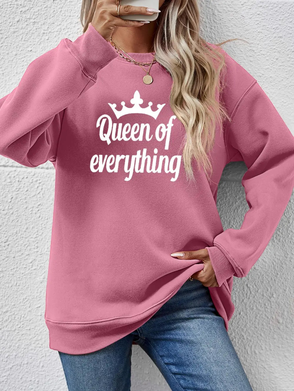 Fashorio Moonlit Mauve / S QUEEN OF EVERYTHING Round Neck Sweatshirt