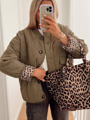 Fashorio Moss / S Quilted Button-Down Lightweight Jacket