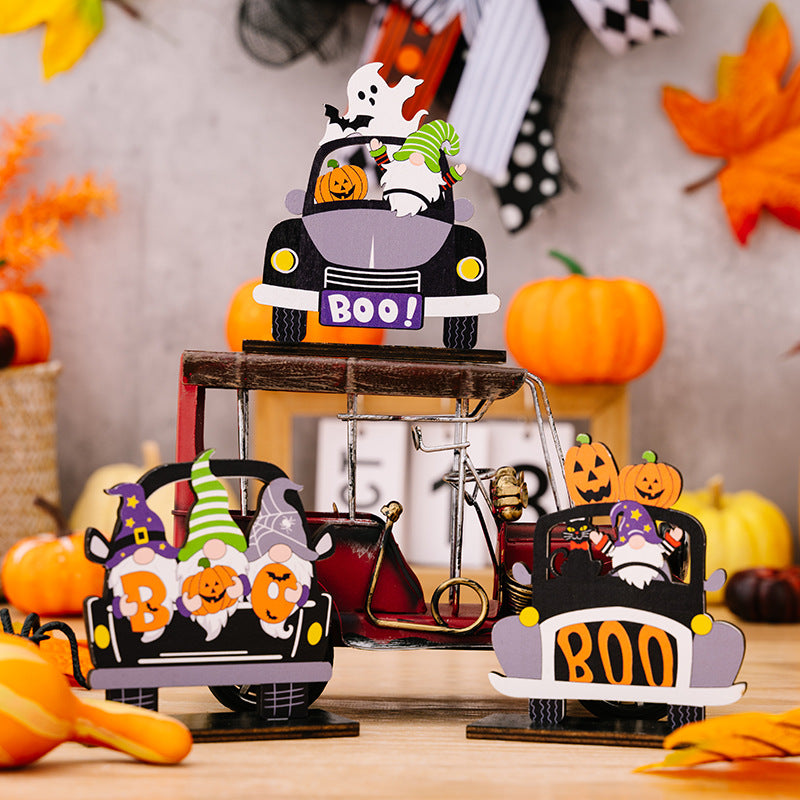 Fashorio Multicolor / One Size 3-Piece Halloween Element Car-Shape Ornaments