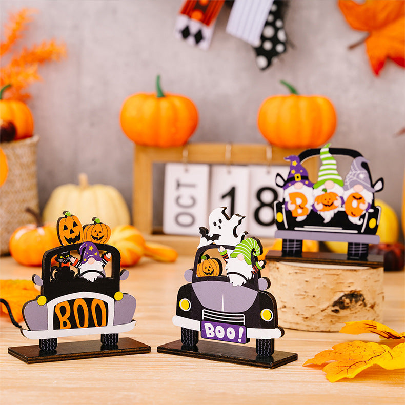 Fashorio Multicolor / One Size 3-Piece Halloween Element Car-Shape Ornaments