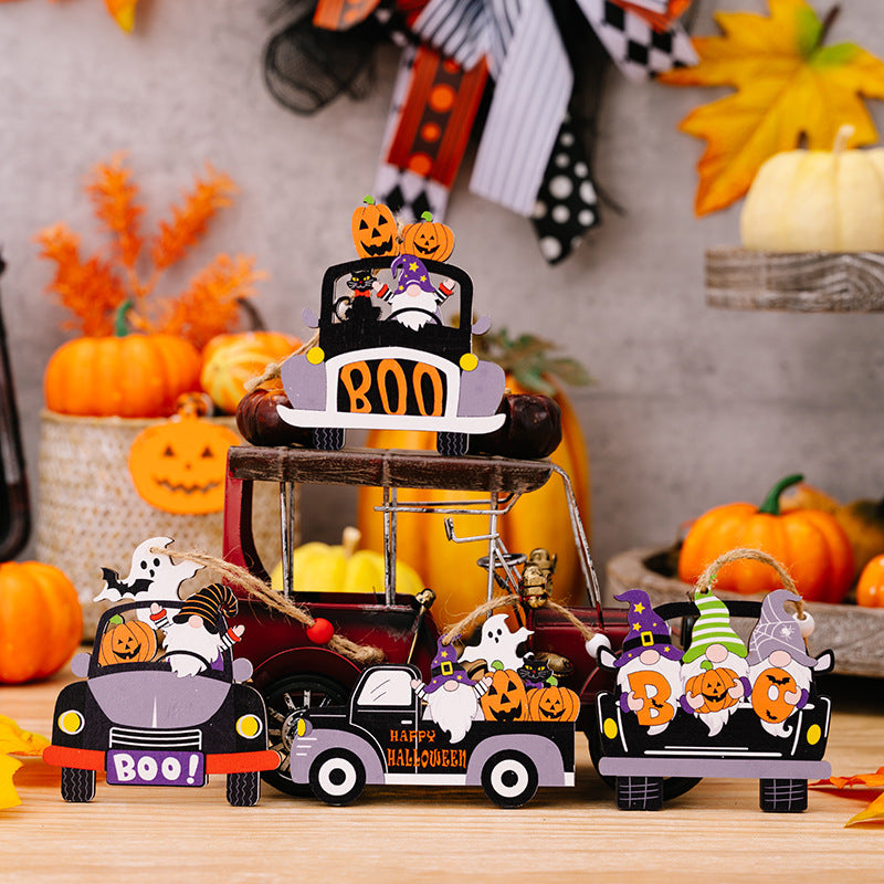 Fashorio Multicolor / One Size 4-Piece Halloween Element Car-Shape Hanging Widgets
