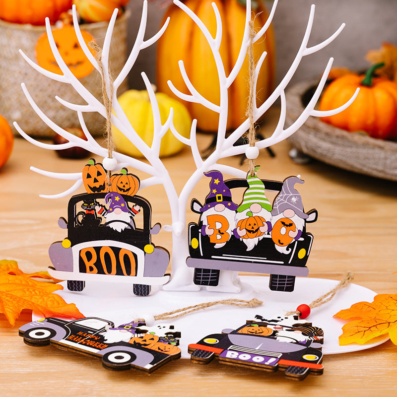 Fashorio Multicolor / One Size 4-Piece Halloween Element Car-Shape Hanging Widgets