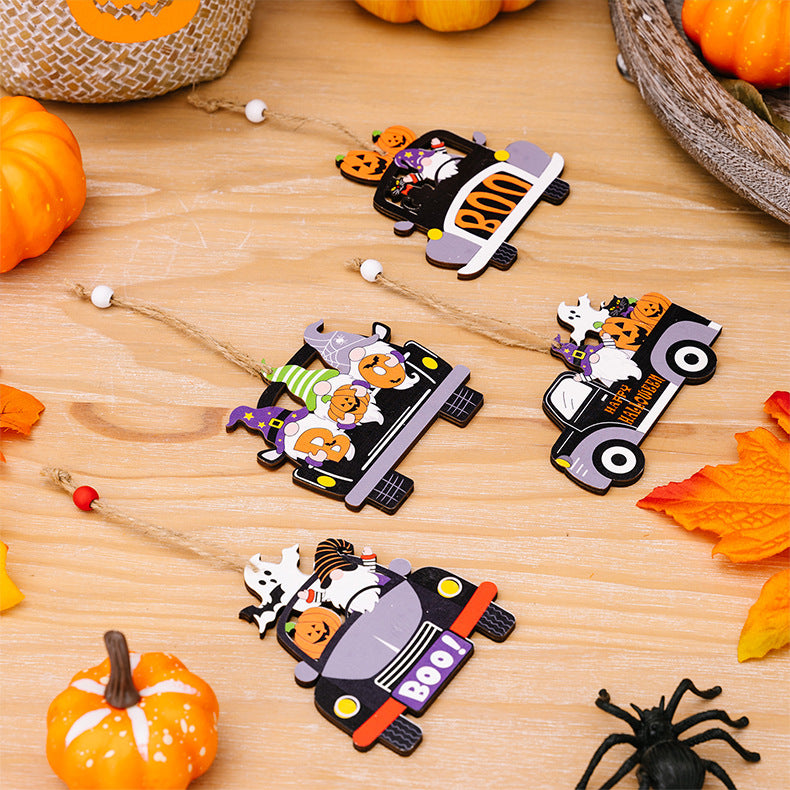 Fashorio Multicolor / One Size 4-Piece Halloween Element Car-Shape Hanging Widgets