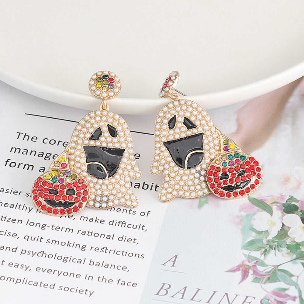 Fashorio Multicolor / One Size Ghost Rhinestone Alloy Earrings