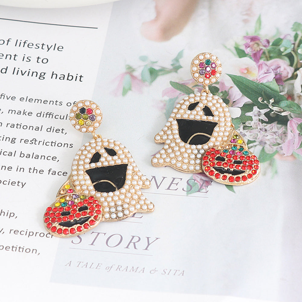 Fashorio Multicolor / One Size Ghost Rhinestone Alloy Earrings