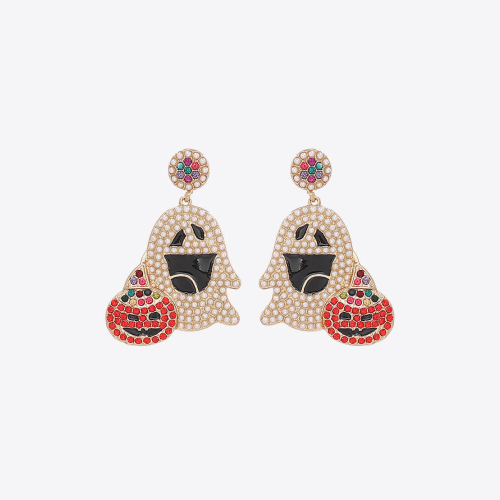 Fashorio Multicolor / One Size Ghost Rhinestone Alloy Earrings