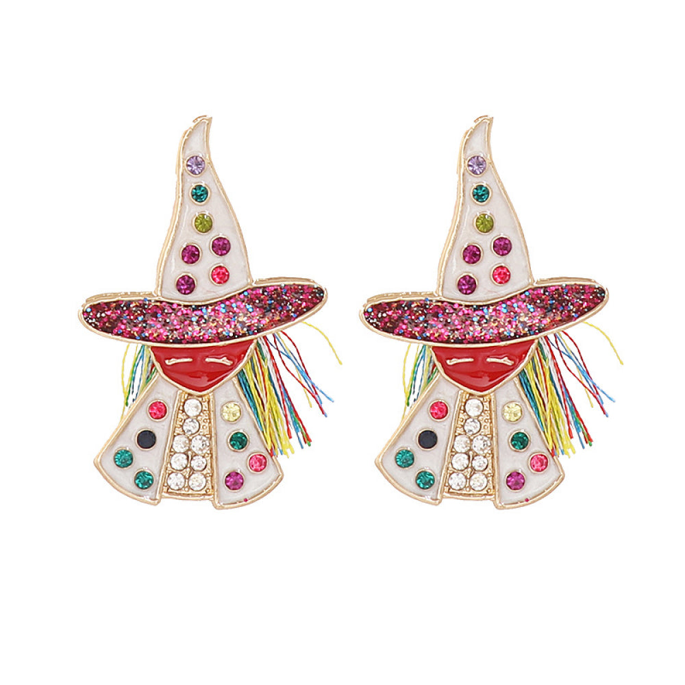 Fashorio Multicolor / One Size Witch Rhinestone Alloy Earrings