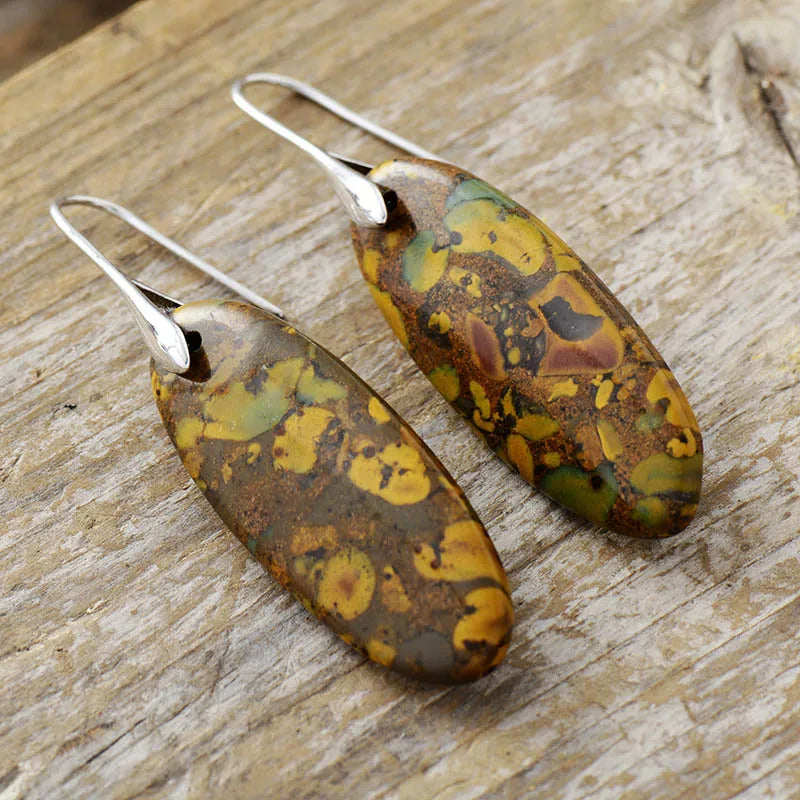 Fashorio Natural Stone Copper Dangle Earrings