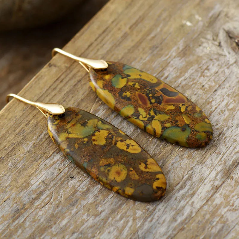 Fashorio Natural Stone Copper Dangle Earrings