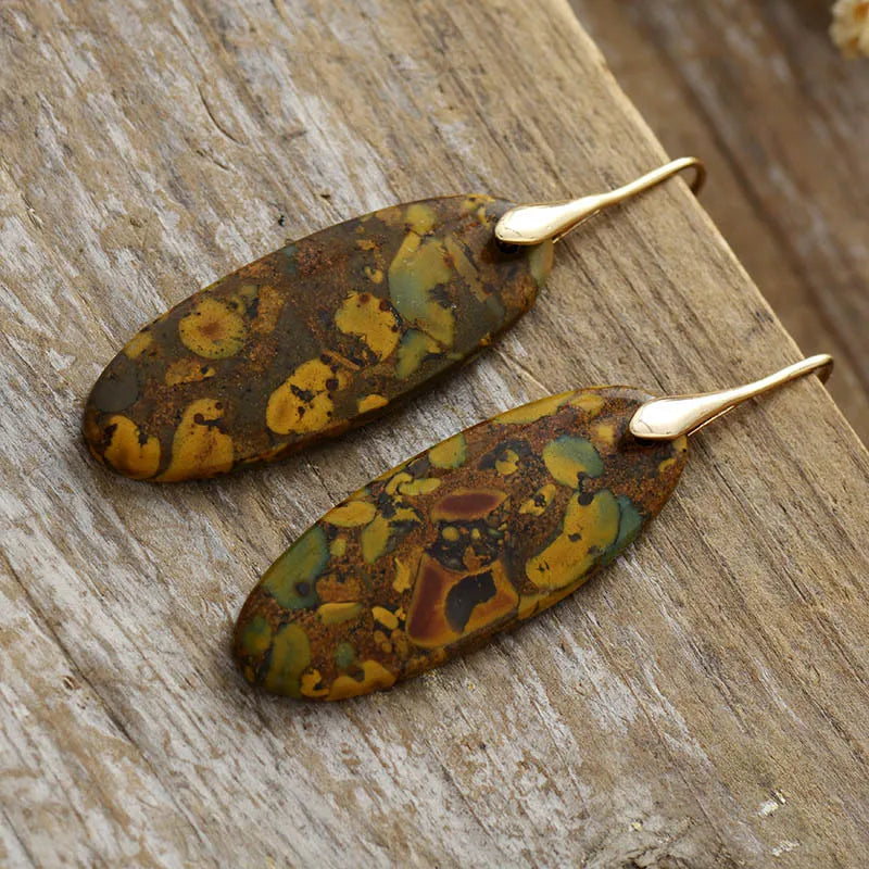 Fashorio Natural Stone Copper Dangle Earrings