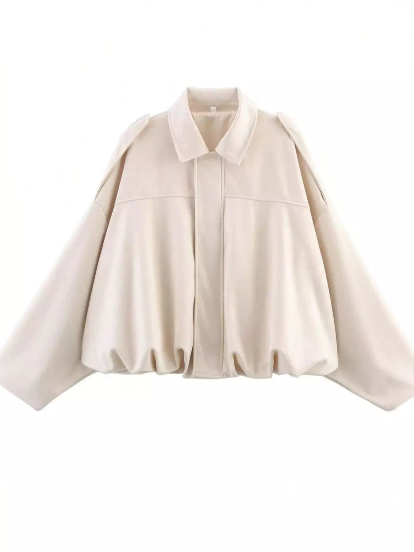 Fashorio Off-white / XS Zip Up Oversized Jacket