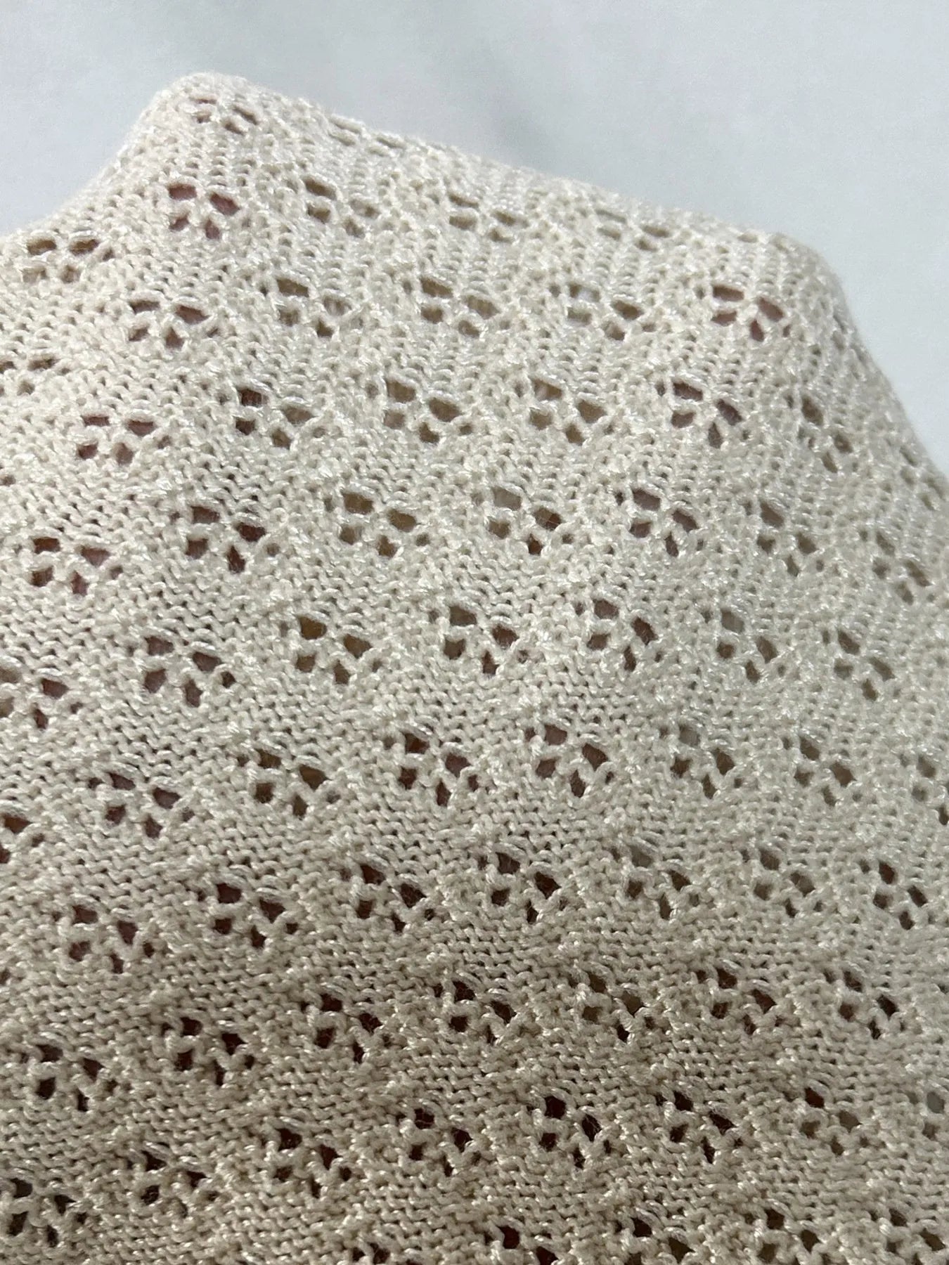 Fashorio Openwork Button Up Top and Skirt Sweater Set