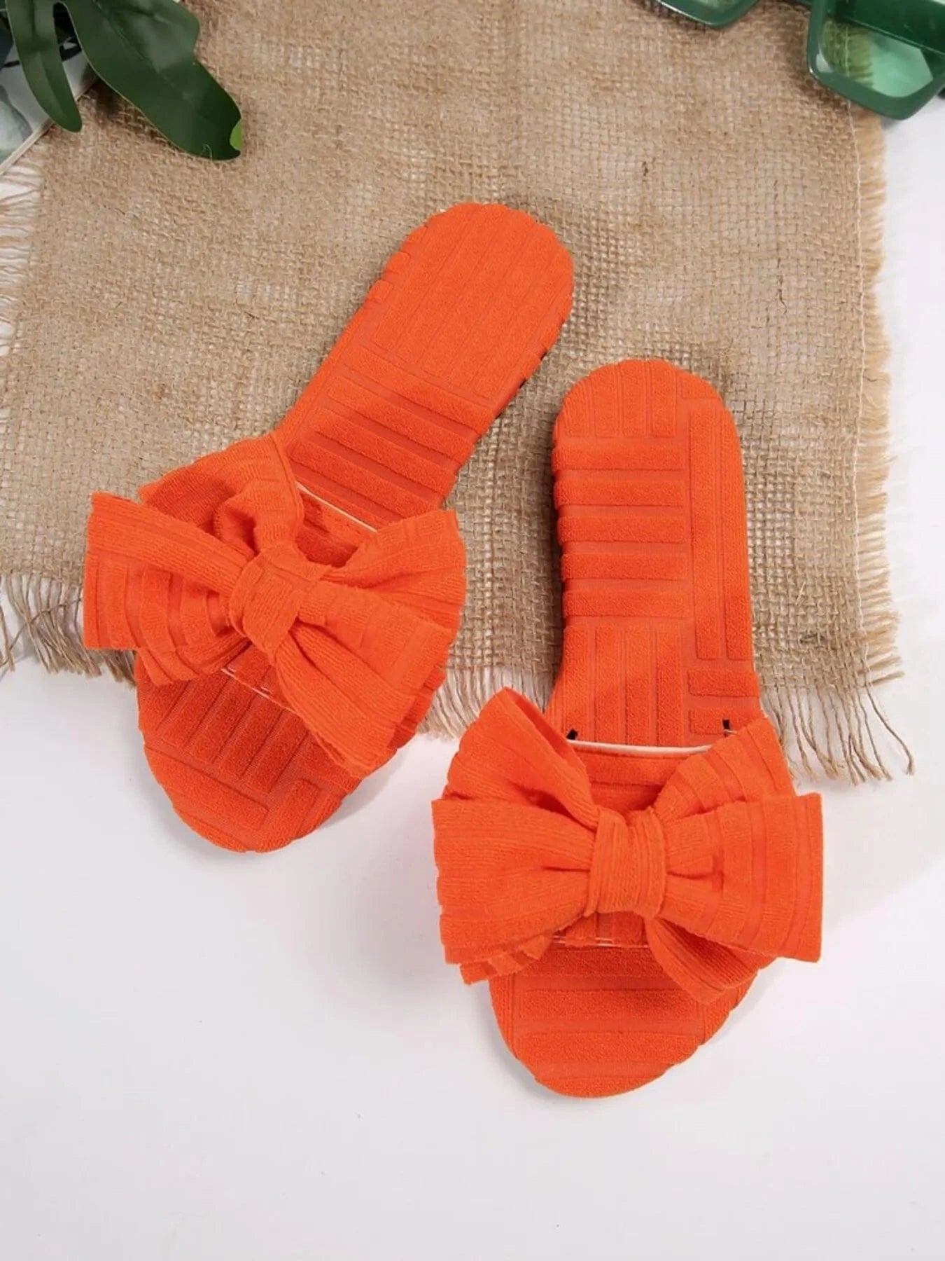 Fashorio Orange / 36 Bow Knot Open Toe Slippers