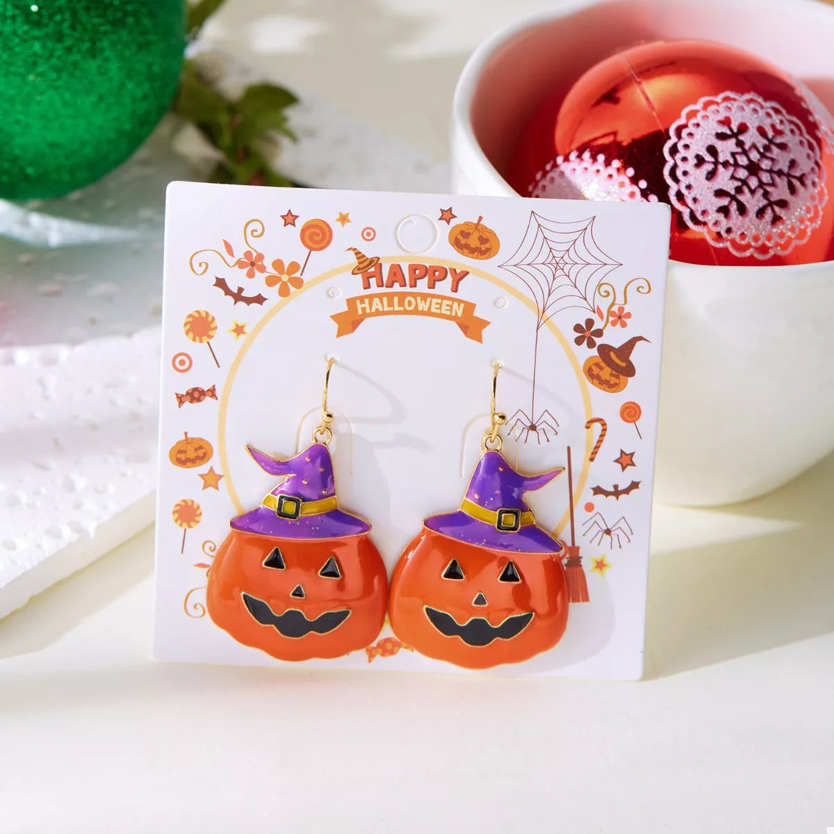 Fashorio Orange / One Size Halloween Pumpkin Dangle Earrings