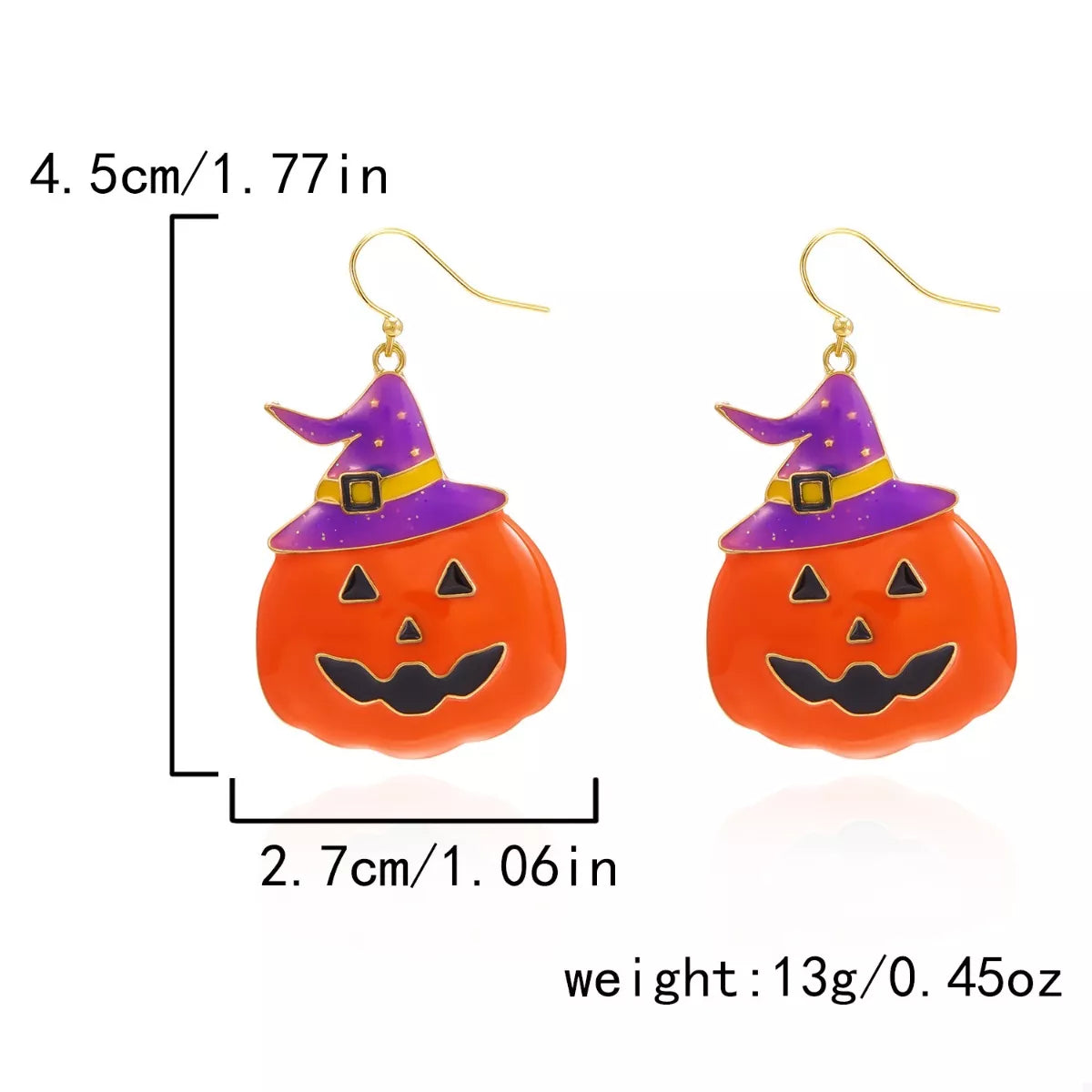 Fashorio Orange / One Size Halloween Pumpkin Dangle Earrings