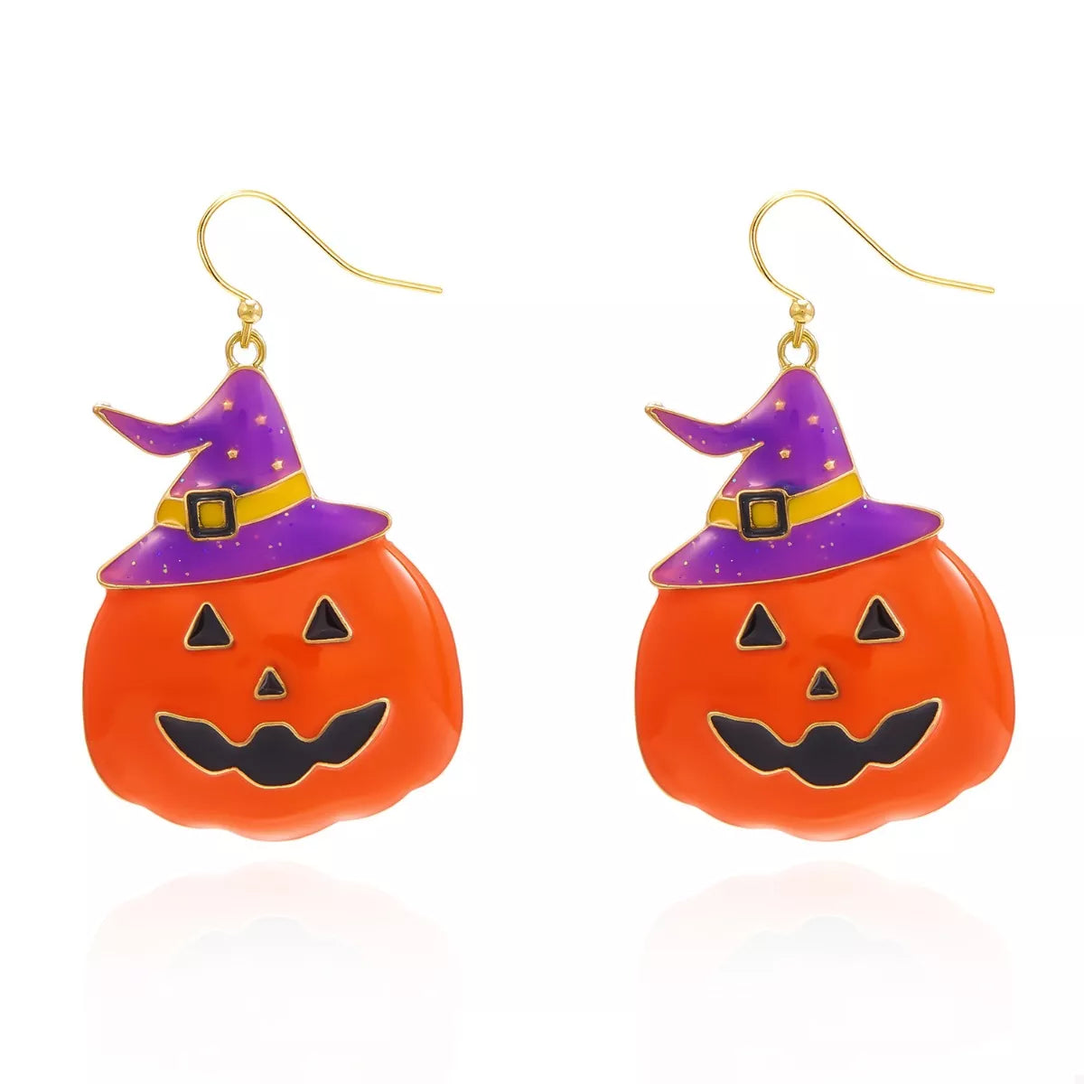 Fashorio Orange / One Size Halloween Pumpkin Dangle Earrings