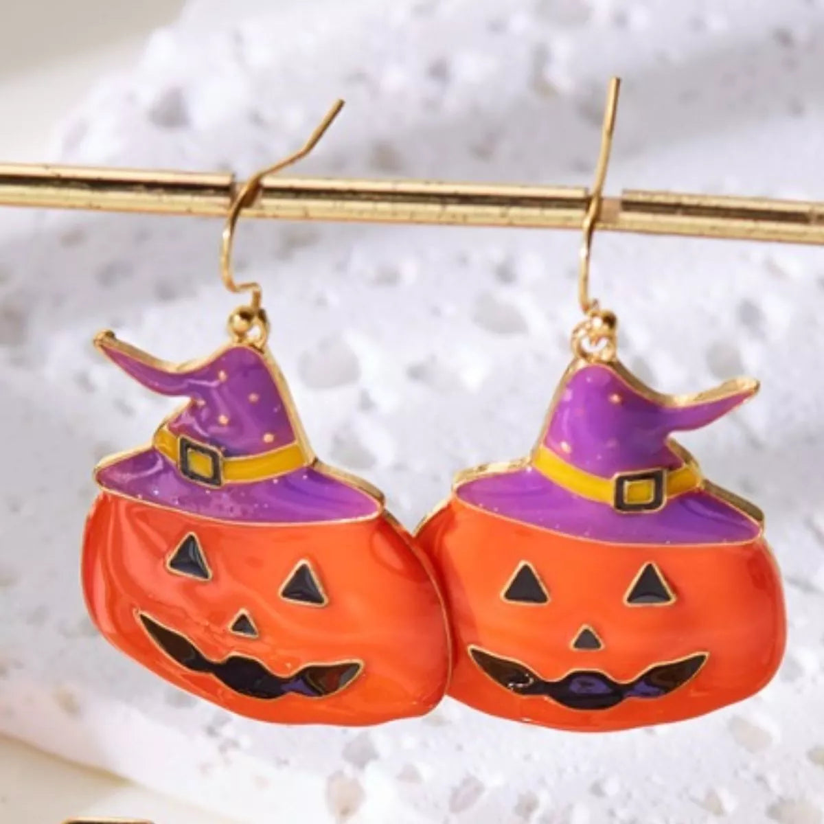 Fashorio Orange / One Size Halloween Pumpkin Dangle Earrings