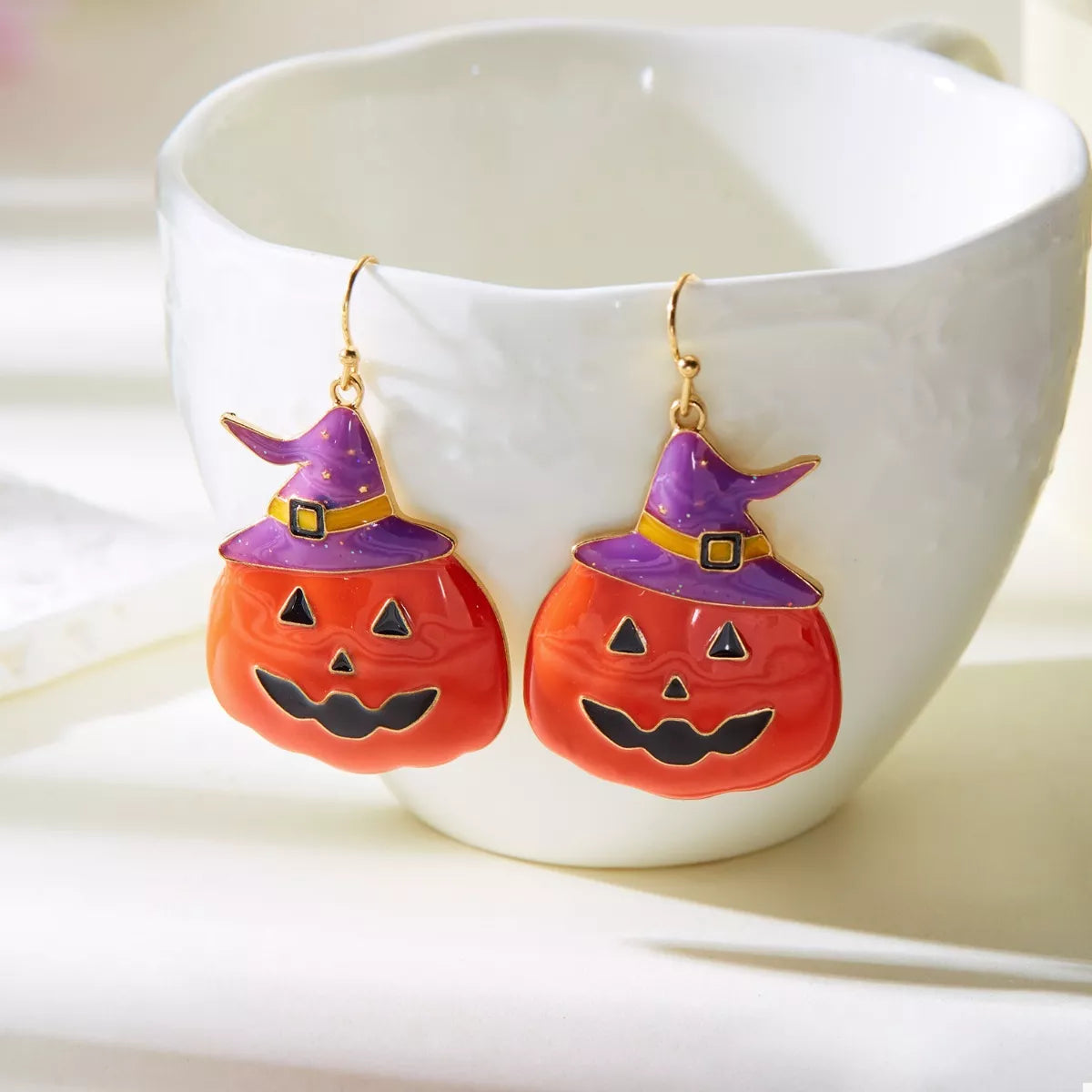 Fashorio Orange / One Size Halloween Pumpkin Dangle Earrings