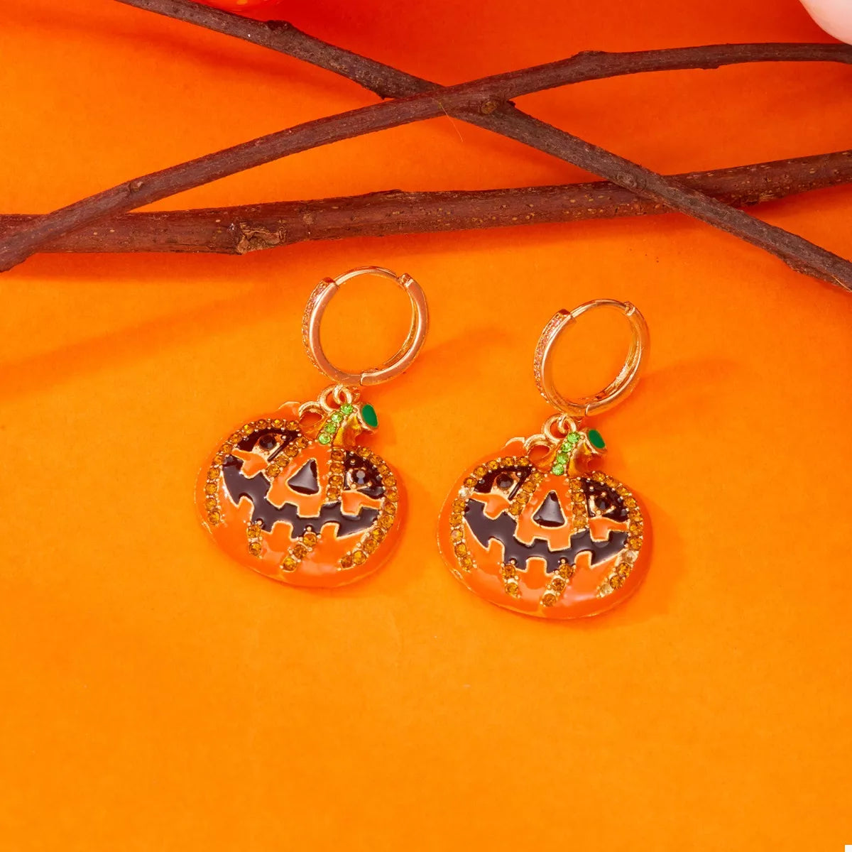 Fashorio Orange / One Size Halloween Pumpkin Drop Earrings