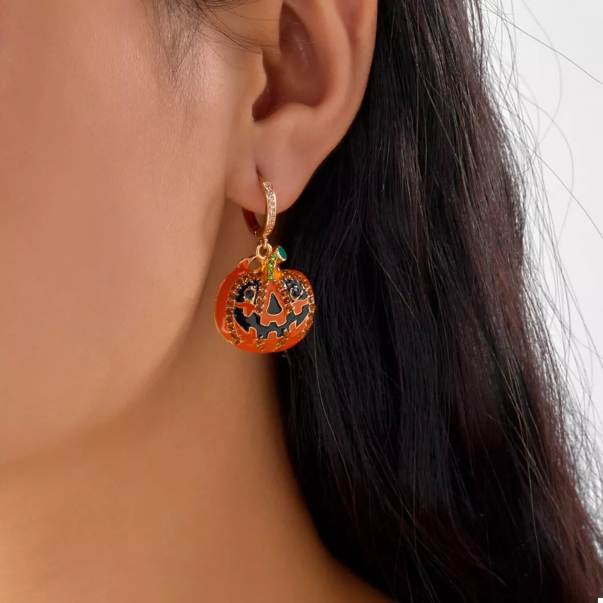 Fashorio Orange / One Size Halloween Pumpkin Drop Earrings
