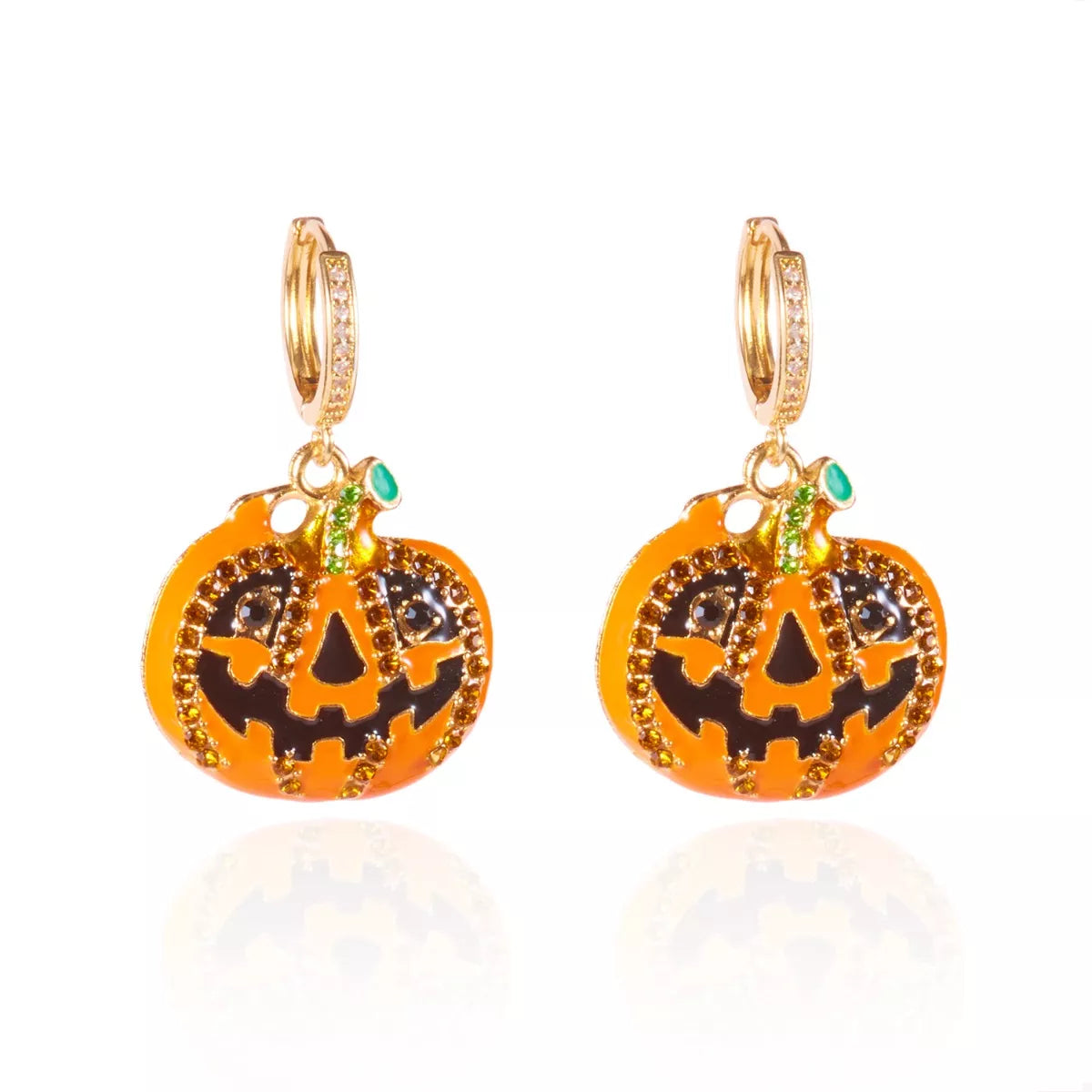Fashorio Orange / One Size Halloween Pumpkin Drop Earrings