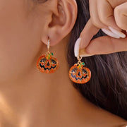 Fashorio Orange / One Size Halloween Pumpkin Drop Earrings