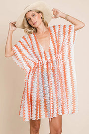 Fashorio Orange / S Cotton Bleu by Nu Label Multi Crochet Lace Cover Up