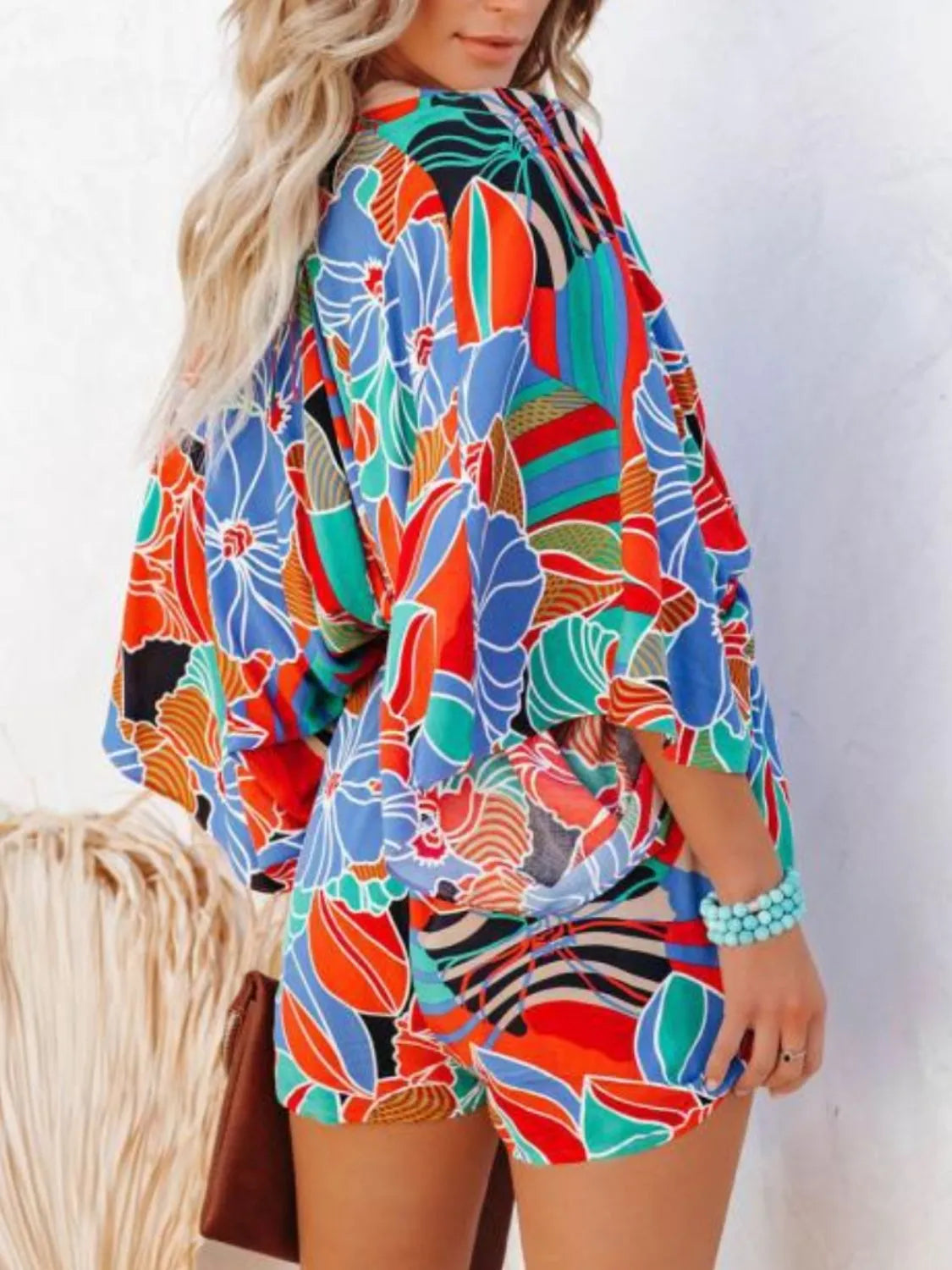 Fashorio Oversized Tied Back Printed Romper