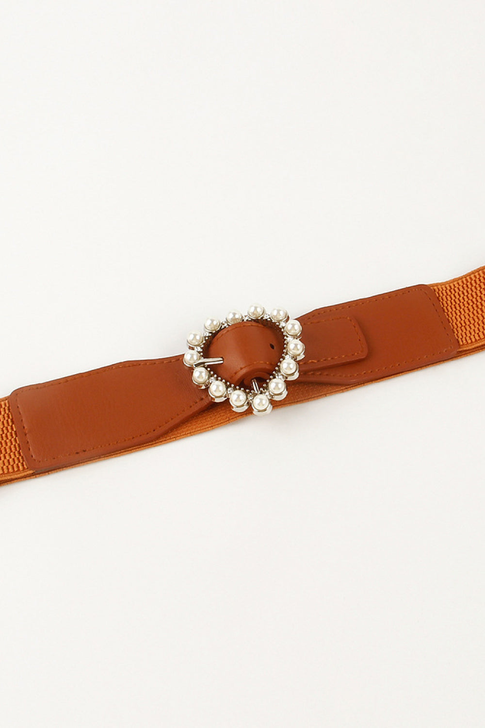 Fashorio Pearl Heart Buckle Elastic Belt