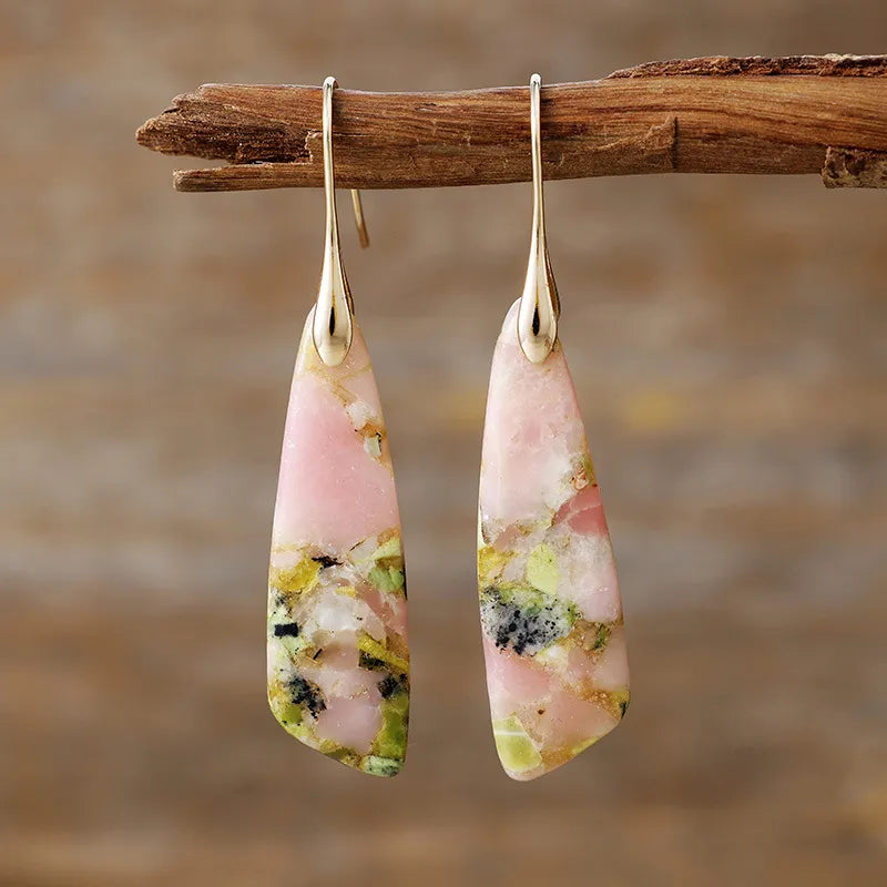 Fashorio Pink/Gold / One Size Geometrical Shape Dangle Earrings