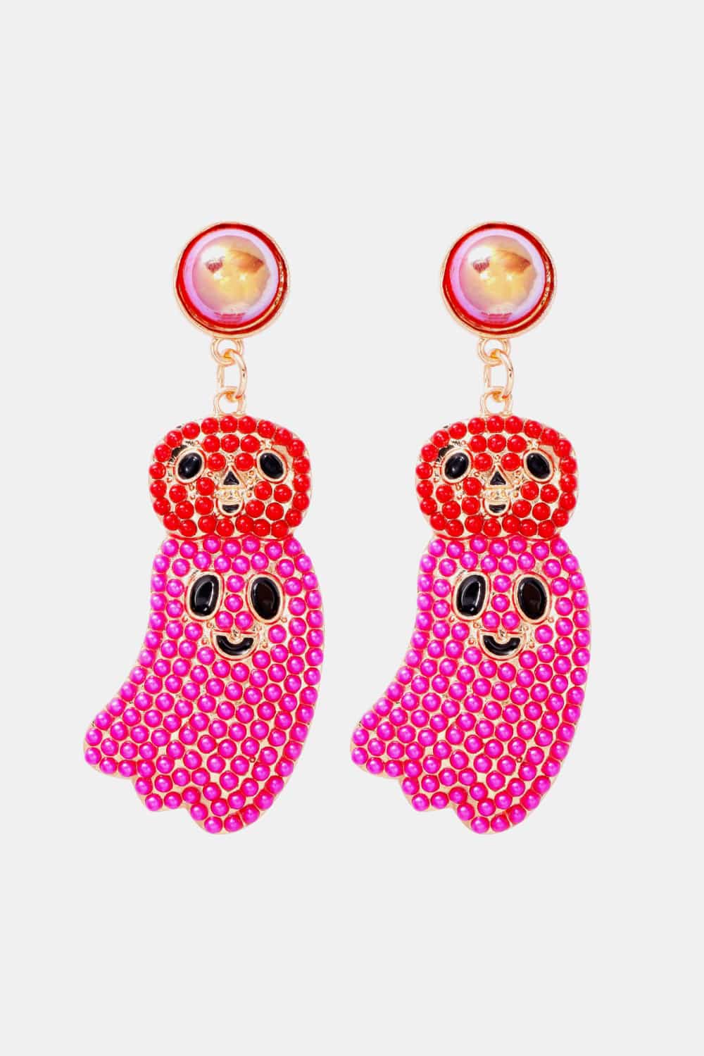 Fashorio Pink / One Size Halloween Ghost Shape Dangle Earrings