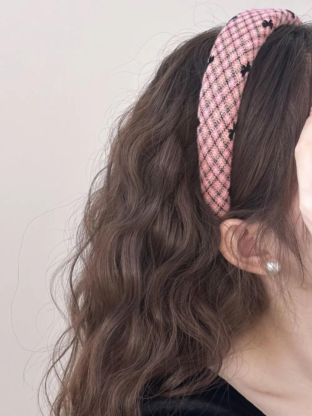 Fashorio Pink / One Size Plaid Bow Wide Headband