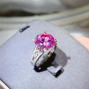 Fashorio Pink Purple / 5 5 Carat Moissanite 925 Sterling Silver Ring