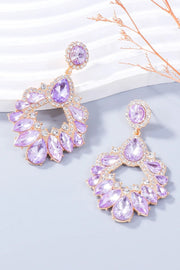 Fashorio Pink Purple / One Size Alloy Rhinestone Dangle Earrings