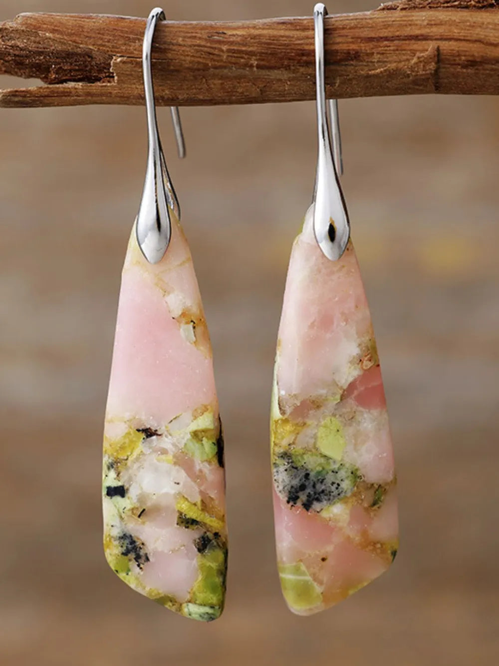 Fashorio Pink/Yellow/Silver / One Size Geometrical Shape Dangle Earrings