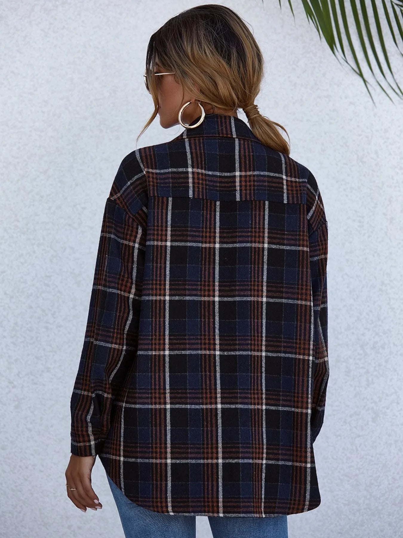 Fashorio Plaid Button-Up Long Sleeve Shirt