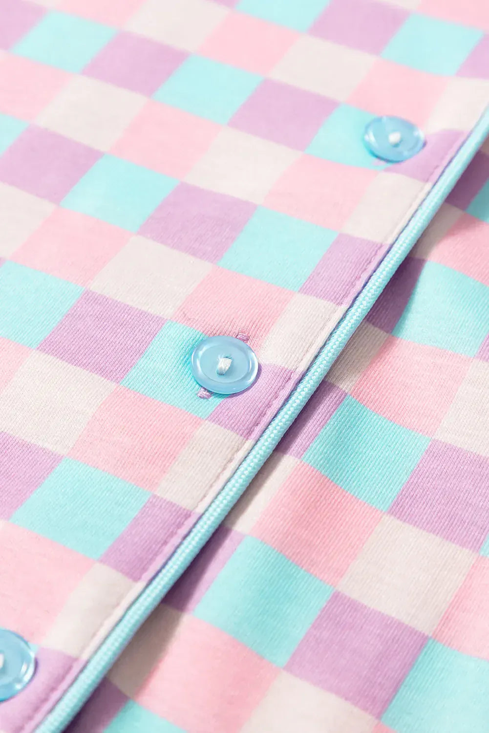 Fashorio Plaid Collared Neck Short Sleeve Top and Shorts Lounge Set