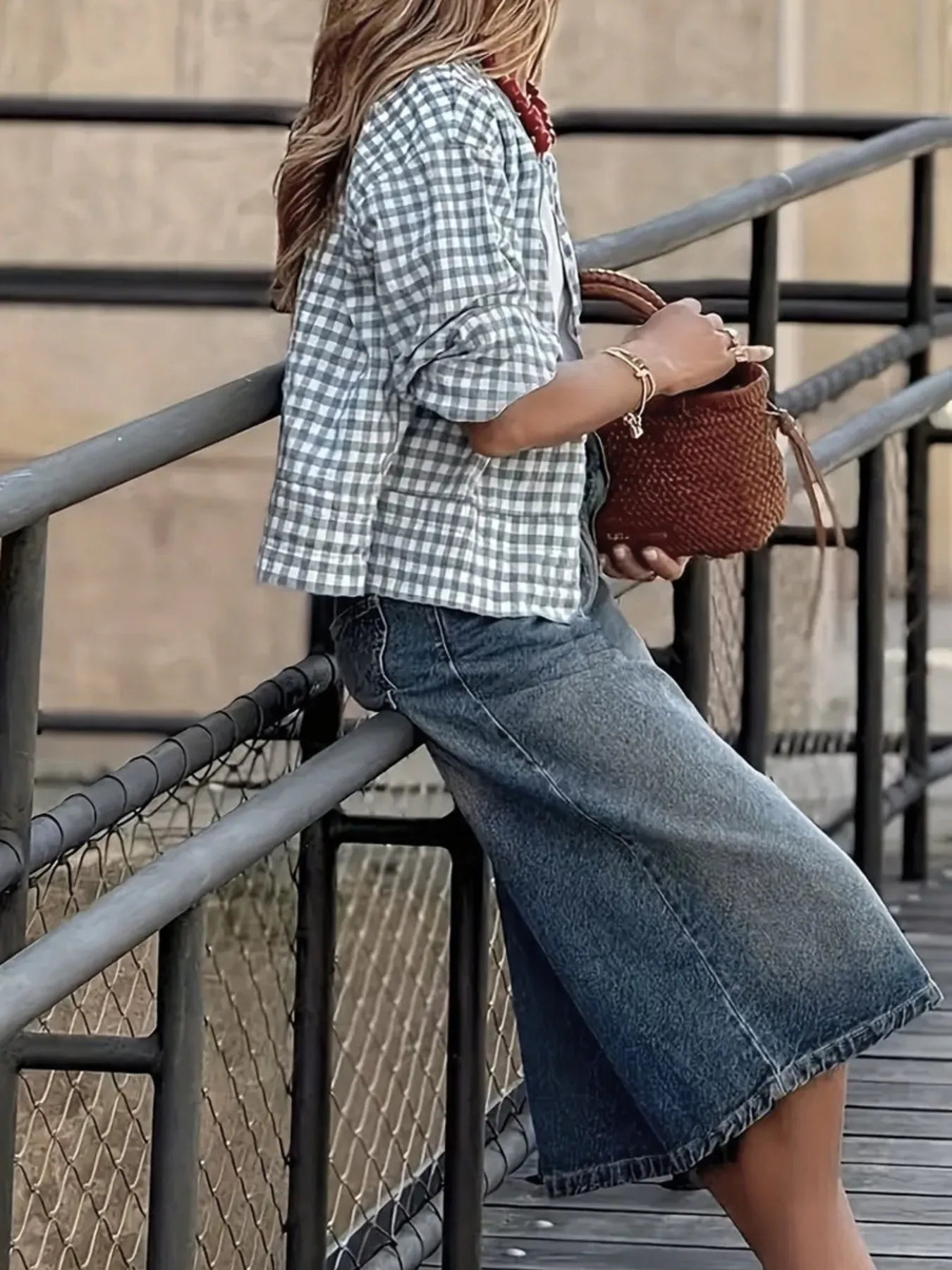 Fashorio Plaid Zip-Up Long Sleeve Jacket – Lightweight Casual Layer