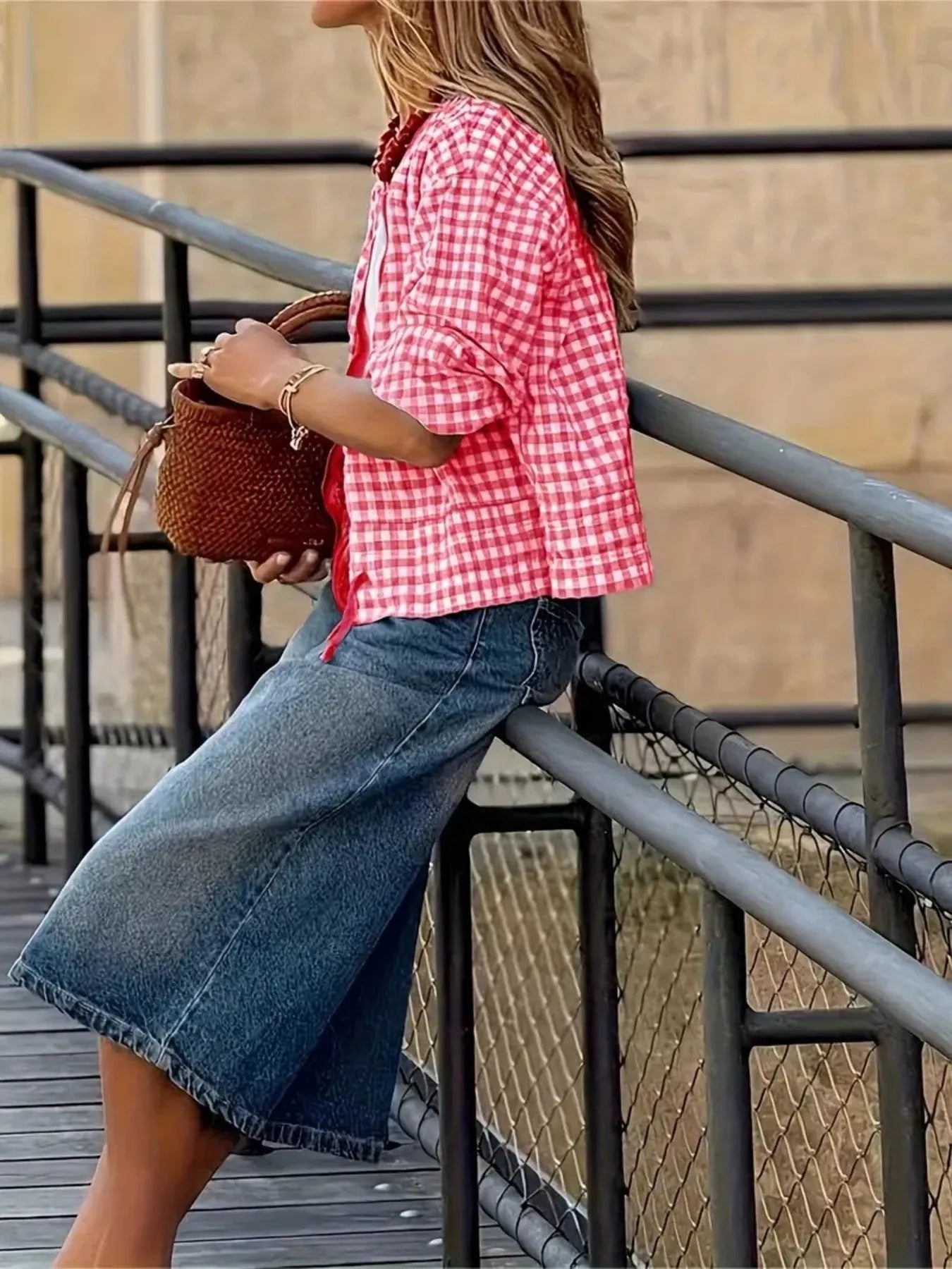 Fashorio Plaid Zip-Up Long Sleeve Jacket – Lightweight Casual Layer